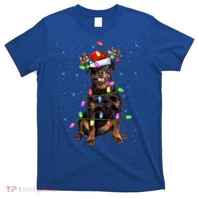 Rottweiler Christmas Tree Light Pajama Dog Xmas Great Gift T-Shirt