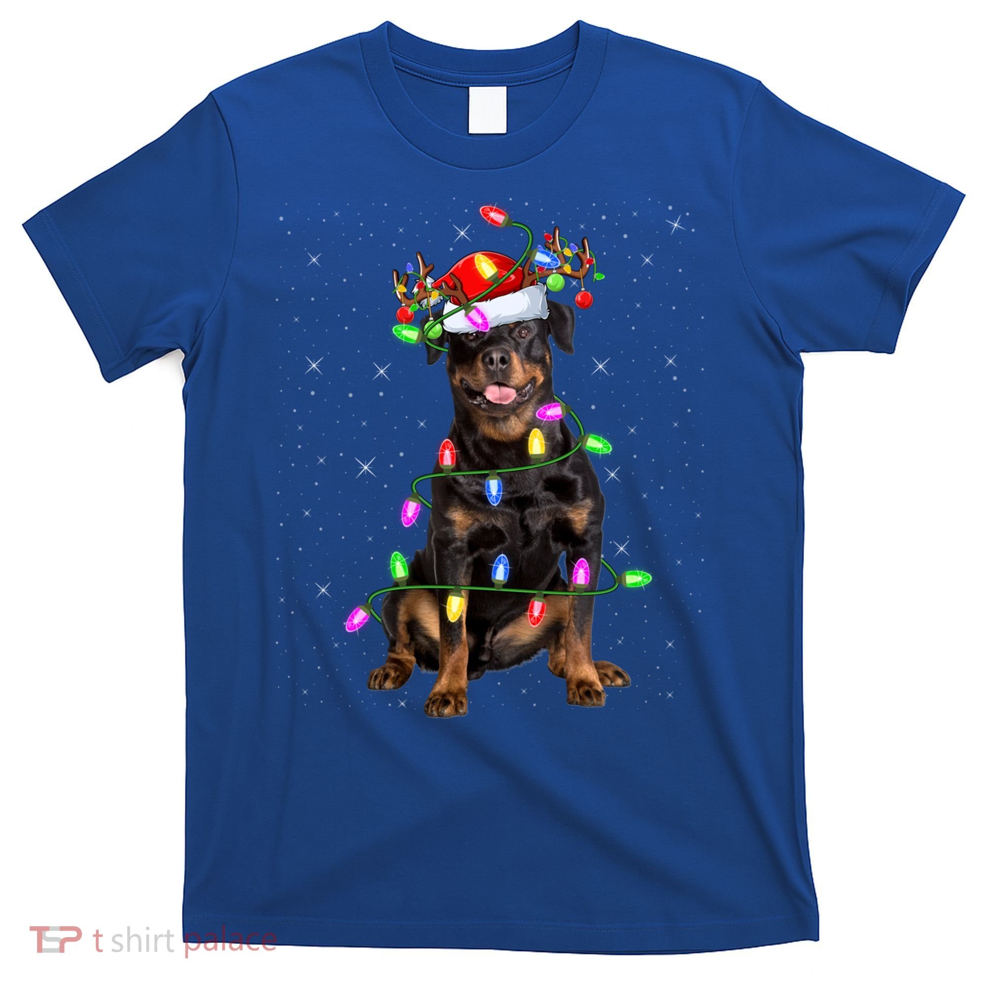 Rottweiler Christmas Tree Light Pajama Dog Xmas Great Gift T-Shirt