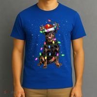 Rottweiler Christmas Tree Light Pajama Dog Xmas Great Gift T-Shirt thumb 3