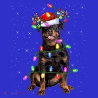 Rottweiler Christmas Tree Light Pajama Dog Xmas Great Gift Mousepad thumb 1