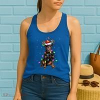 Rottweiler Christmas Tree Light Pajama Dog Xmas Great Gift Women's Tank Top thumb 2