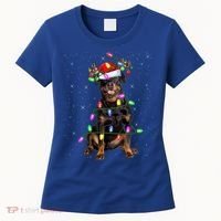 Rottweiler Christmas Tree Light Pajama Dog Xmas Great Gift Women's T-Shirt thumb 0