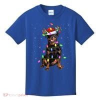 Rottweiler Christmas Tree Light Pajama Dog Xmas Great Gift Kids T-Shirt thumb 0
