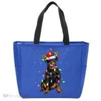 Rottweiler Christmas Tree Light Pajama Dog Xmas Great Gift Tote Bag thumb 0