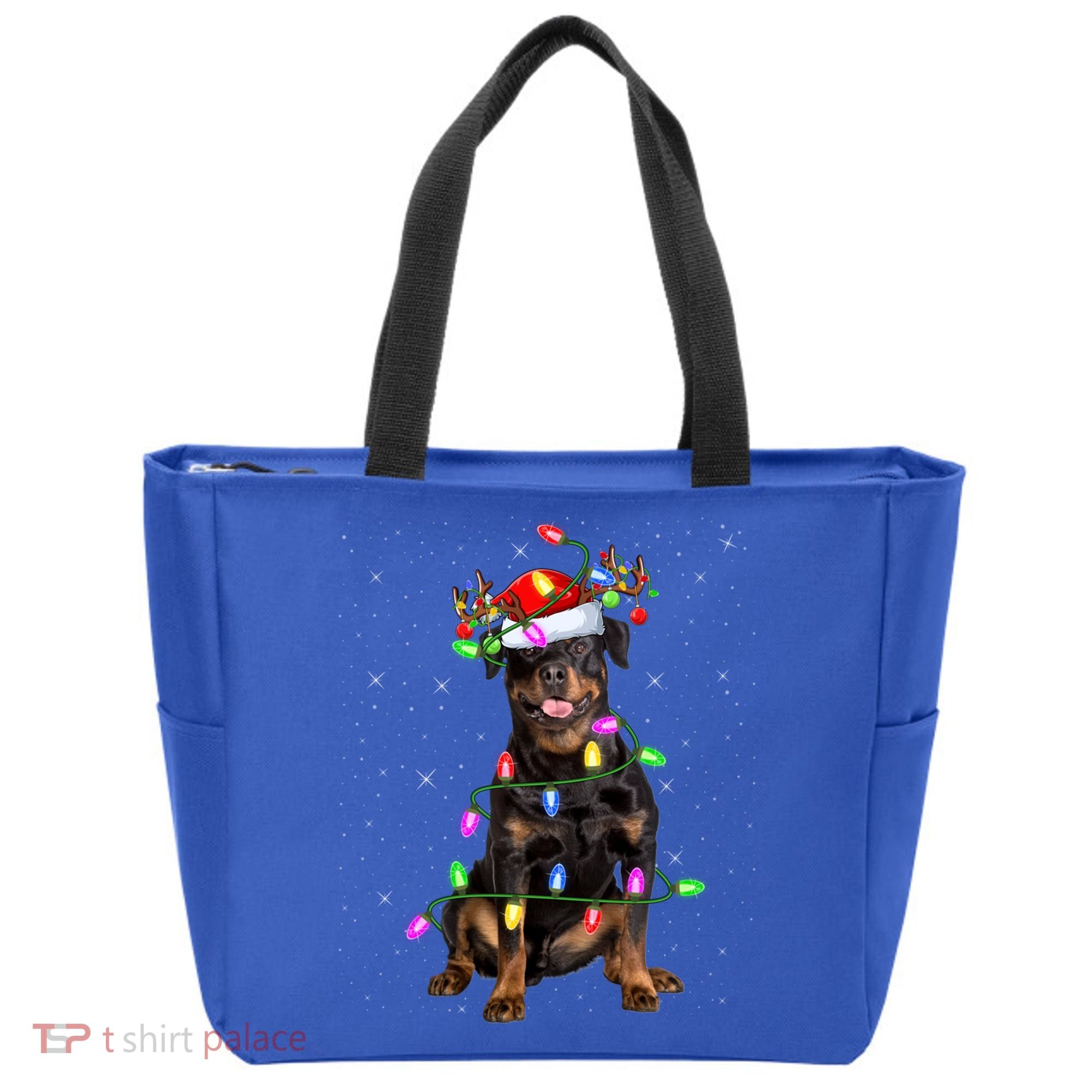 Rottweiler Christmas Tree Light Pajama Dog Xmas Great Gift Tote Bag