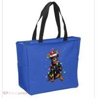 Rottweiler Christmas Tree Light Pajama Dog Xmas Great Gift Tote Bag thumb 2