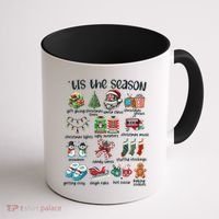 Retro Christmas Tis The Season Coffee Mug thumb 1