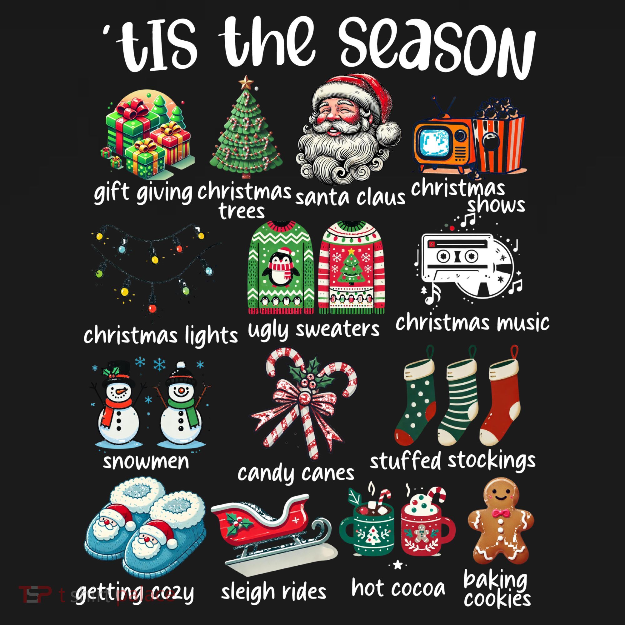 Retro Christmas Tis The Season Women's Hoodie