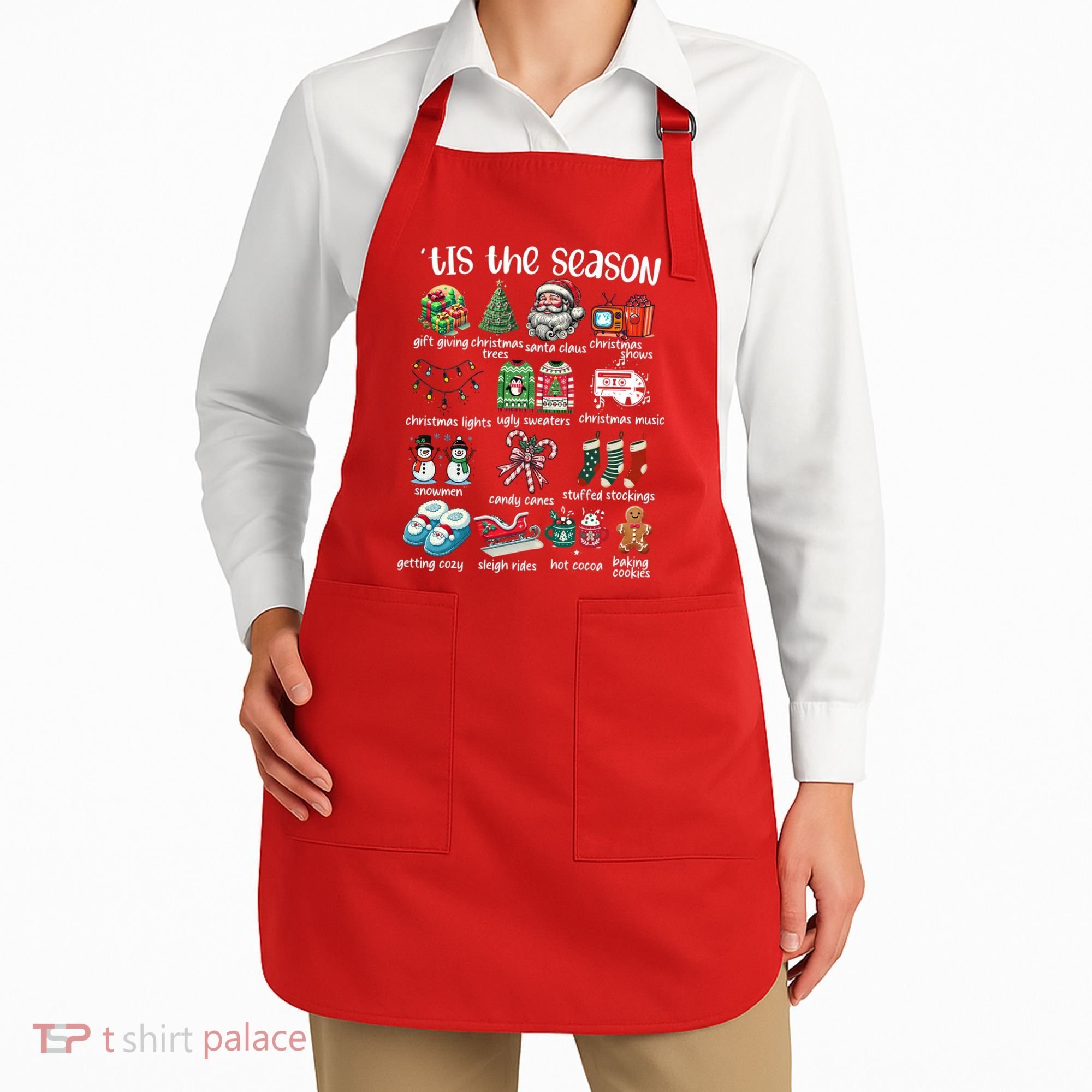 Retro Christmas Tis The Season Apron