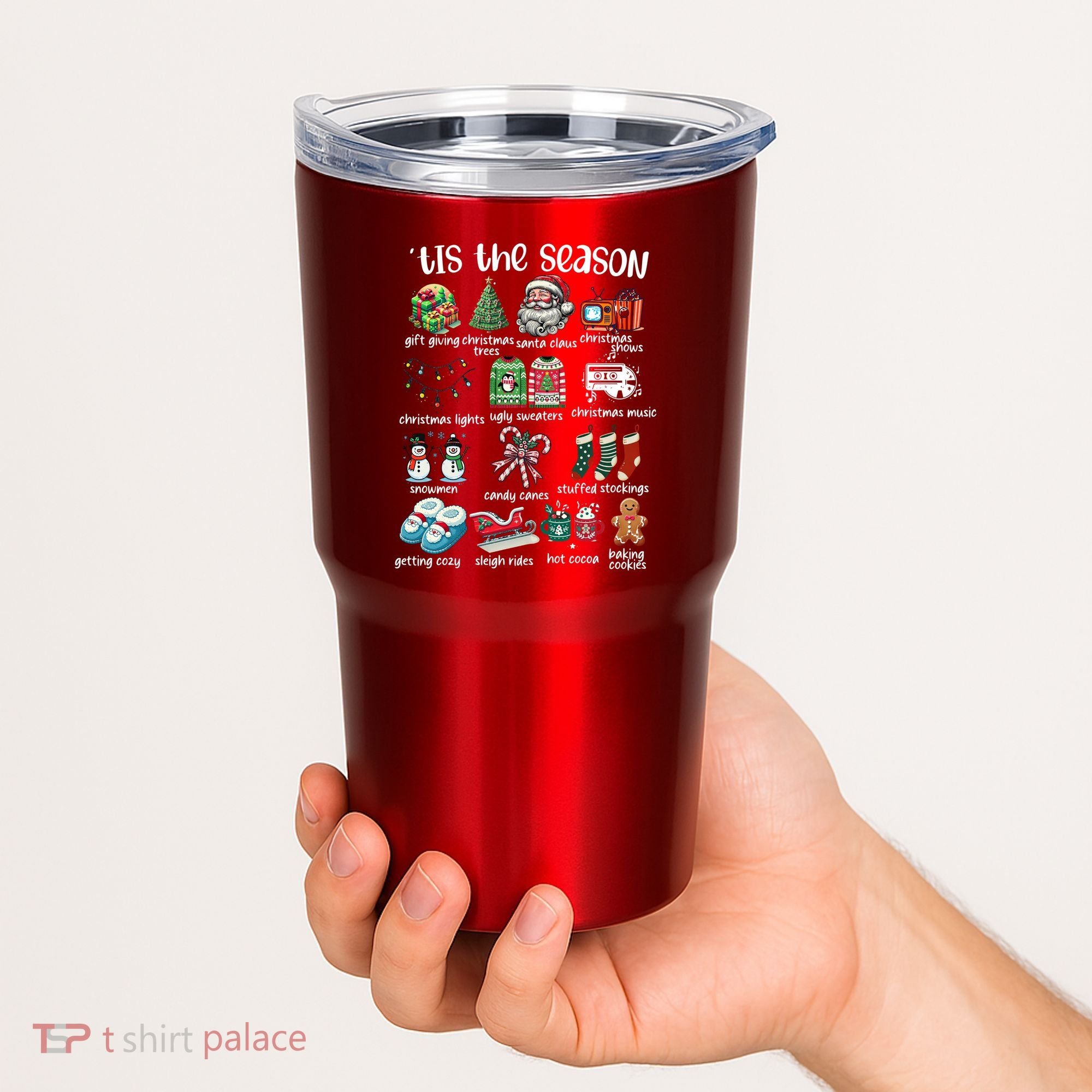 Retro Christmas Tis The Season Tumbler
