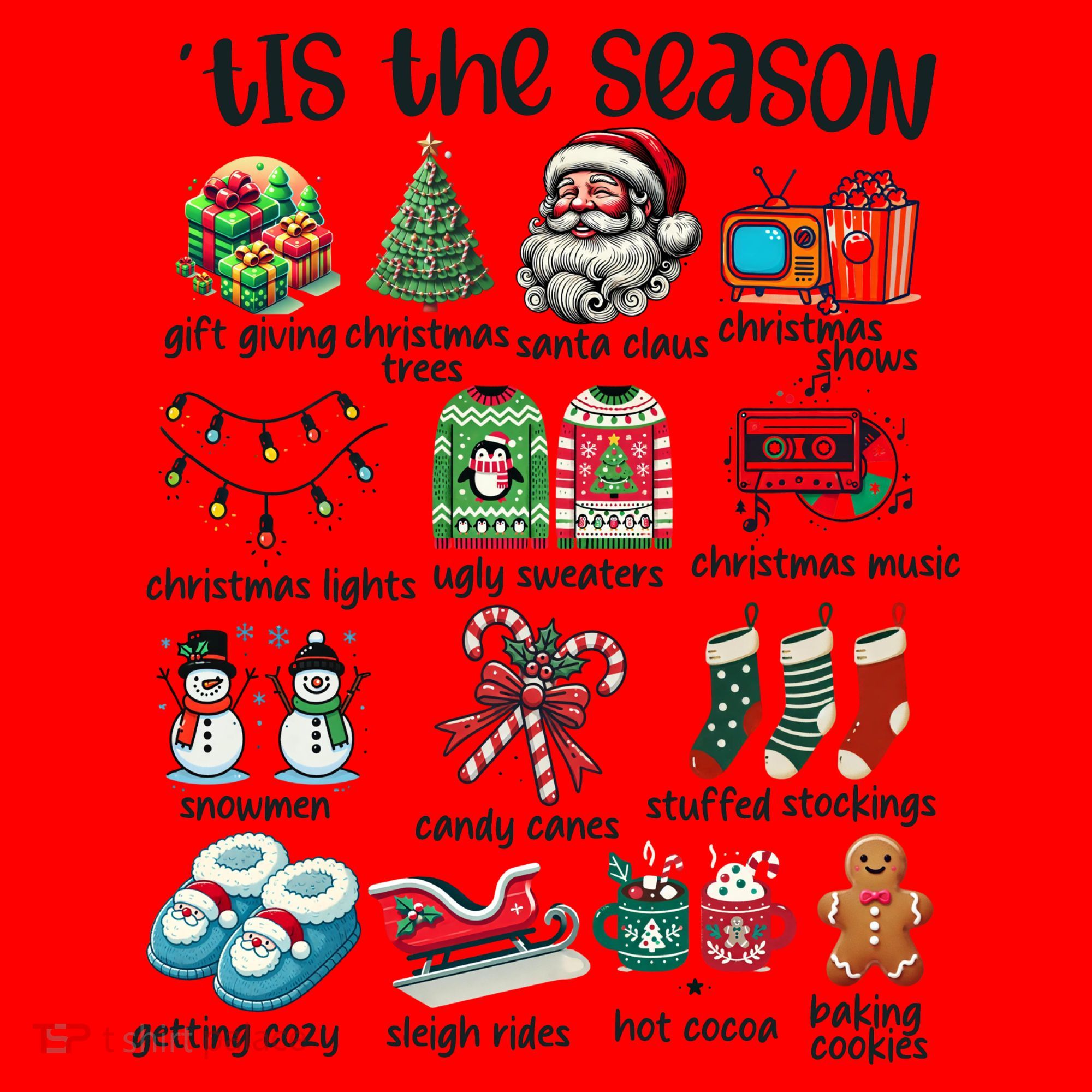 Retro Christmas Tis The Season Santa Hat