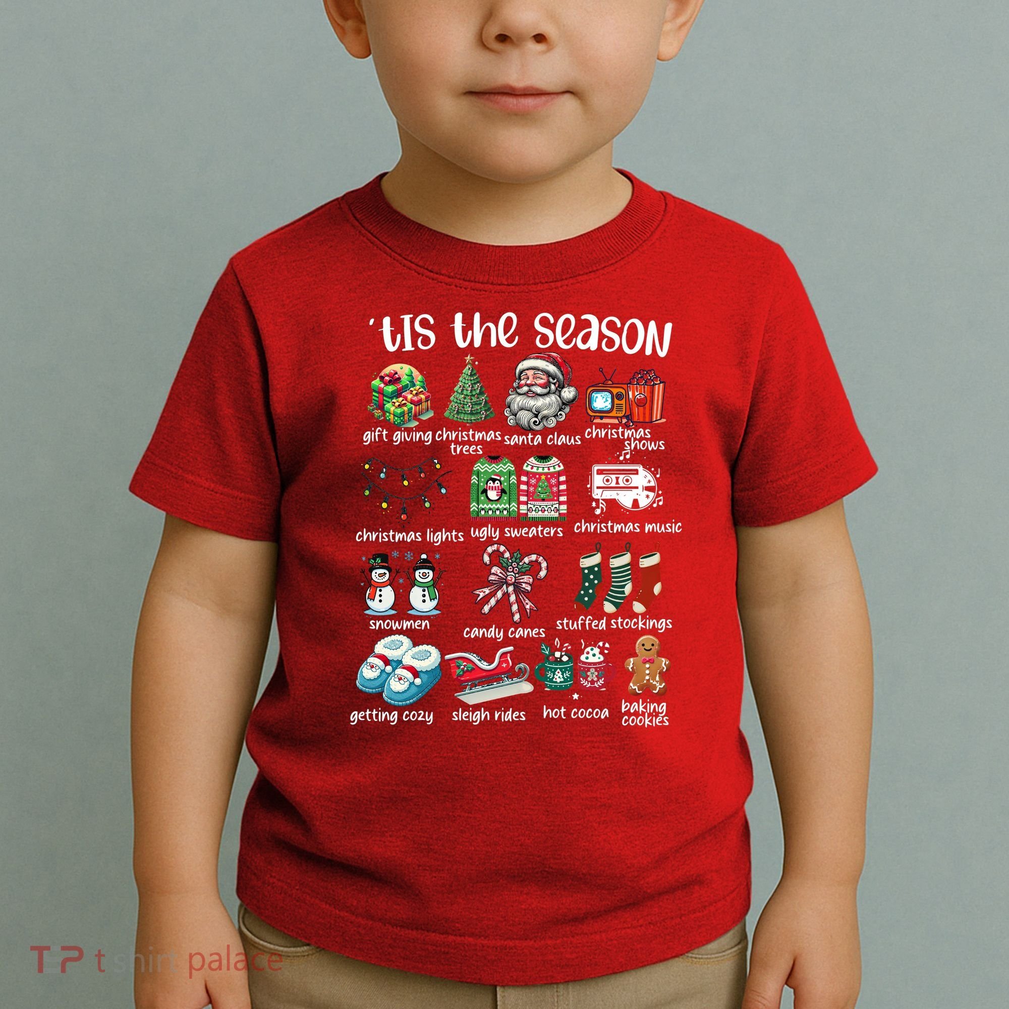 Retro Christmas Tis The Season Toddler T-Shirt