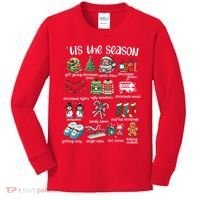 Retro Christmas Tis The Season Kids Long Sleeve Shirt thumb 0