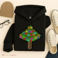Retro Christmas Tree Blocks Gaming Craft Hoodie thumb 4