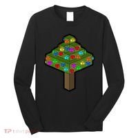 Retro Christmas Tree Blocks Gaming Craft Long Sleeve Shirt thumb 0