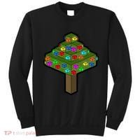 Retro Christmas Tree Blocks Gaming Craft Sweatshirt thumb 0