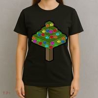 Retro Christmas Tree Blocks Gaming Craft T-Shirt thumb 4