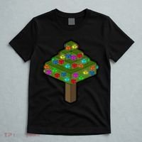 Retro Christmas Tree Blocks Gaming Craft T-Shirt thumb 5