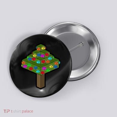 Retro Christmas Tree Blocks Gaming Craft Button