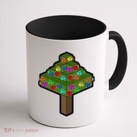 Retro Christmas Tree Blocks Gaming Craft Coffee Mug thumb 1