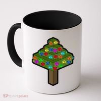 Retro Christmas Tree Blocks Gaming Craft Coffee Mug thumb 0