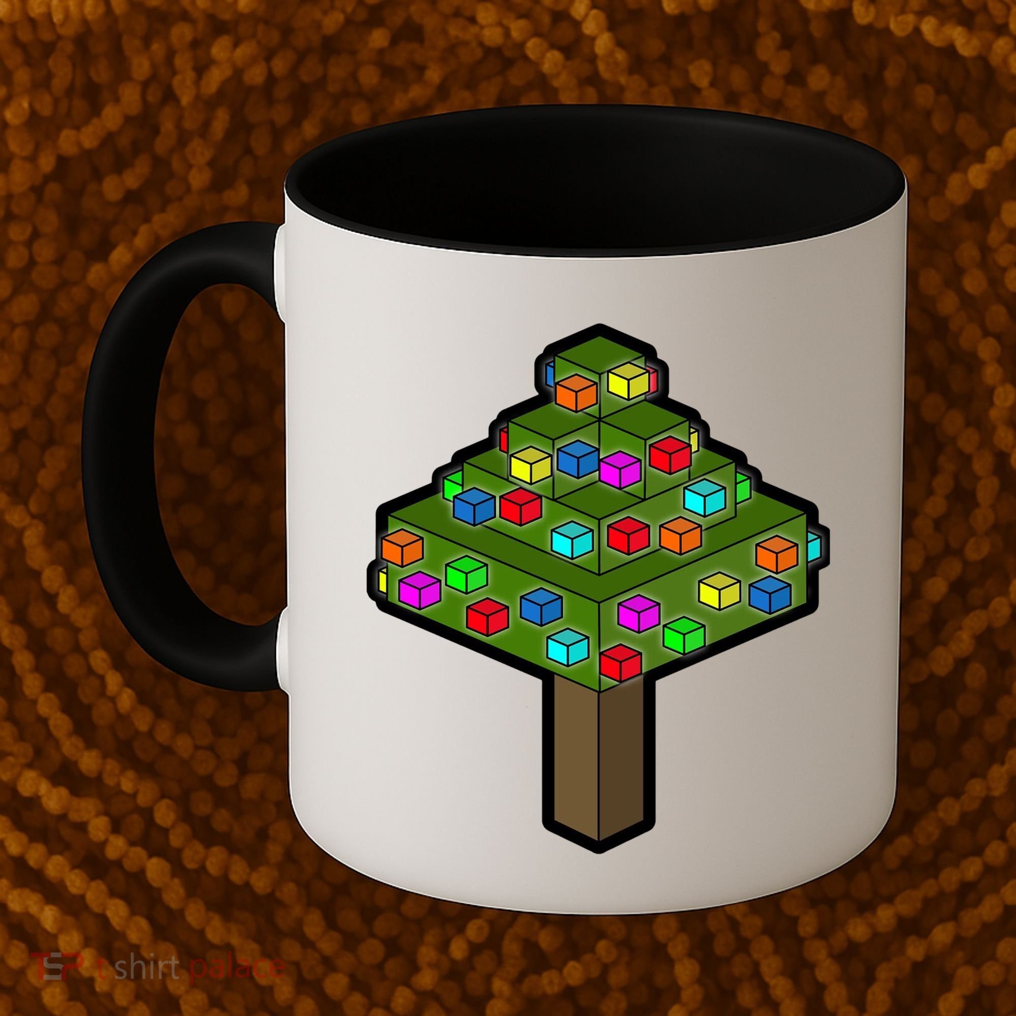 Retro Christmas Tree Blocks Gaming Craft Coffee Mug