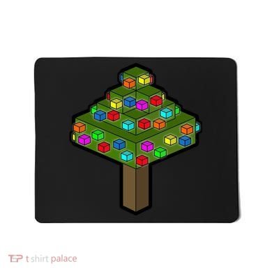 Retro Christmas Tree Blocks Gaming Craft Mousepad