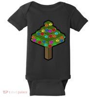 Retro Christmas Tree Blocks Gaming Craft Baby Bodysuit thumb 0