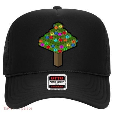 Retro Christmas Tree Blocks Gaming Craft Hat