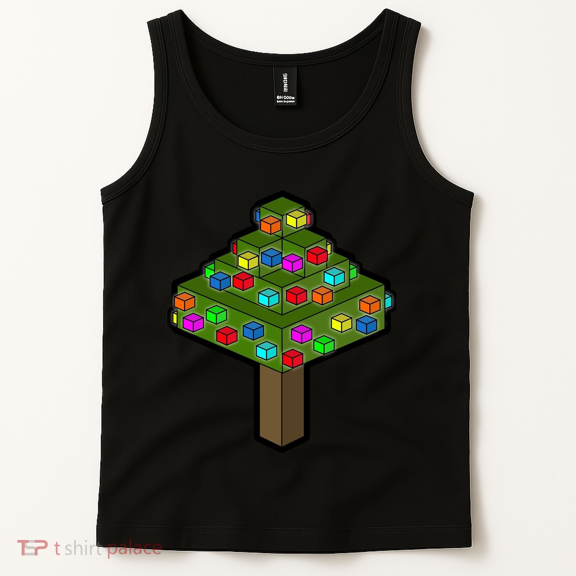 Retro Christmas Tree Blocks Gaming Craft Tank Top