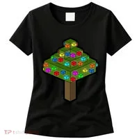 Retro Christmas Tree Blocks Gaming Craft Women's T-Shirt thumb 0