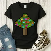 Retro Christmas Tree Blocks Gaming Craft Women's T-Shirt thumb 3