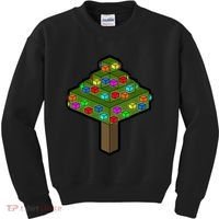 Retro Christmas Tree Blocks Gaming Craft Kids Sweatshirt thumb 0