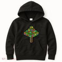 Retro Christmas Tree Blocks Gaming Craft Kids Hoodie thumb 0