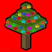 Retro Christmas Tree Blocks Gaming Craft Santa Hat thumb 1