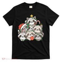 Raccoon Christmas Tree Lights Pajama Racoon Lover Xmas Gifts T-Shirt thumb 0