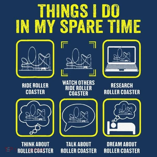Roller Coaster Things I Do In My Spare Time Rollercoaster Button