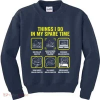 Roller Coaster Things I Do In My Spare Time Rollercoaster Kids Sweatshirt thumb 0