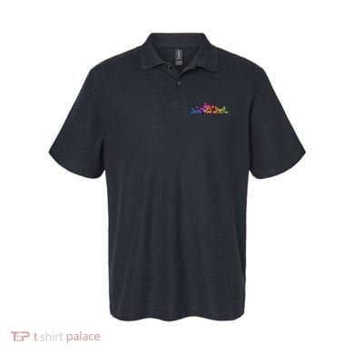 Realistic Cat Trio Colorful Abstract Design Polo