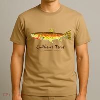 Retro Cutthroat Trout Vintage Fly Fishing T-Shirt thumb 3