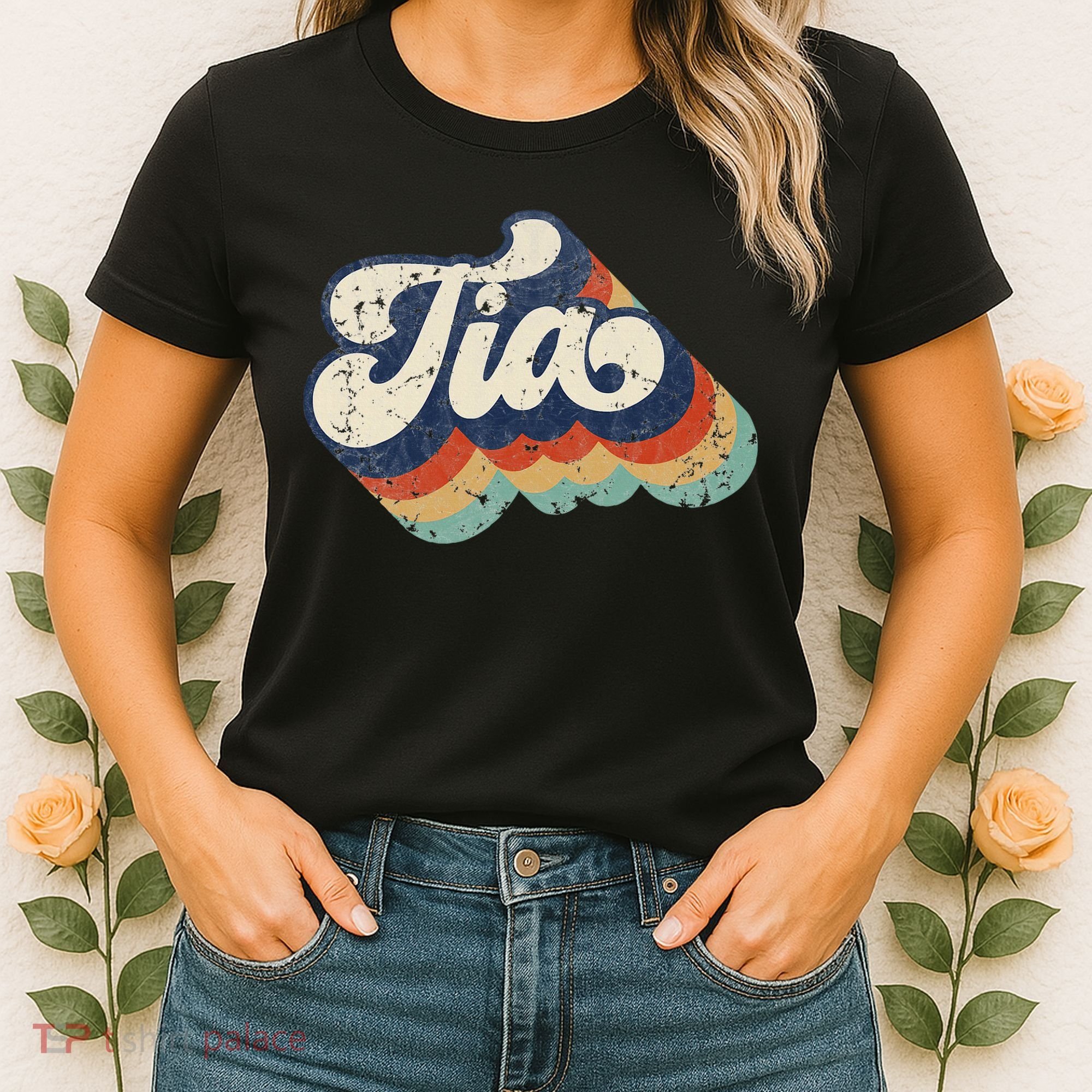 Retro Cute Tia For Auntie Best Tia Ever Aunt Women's T-Shirt