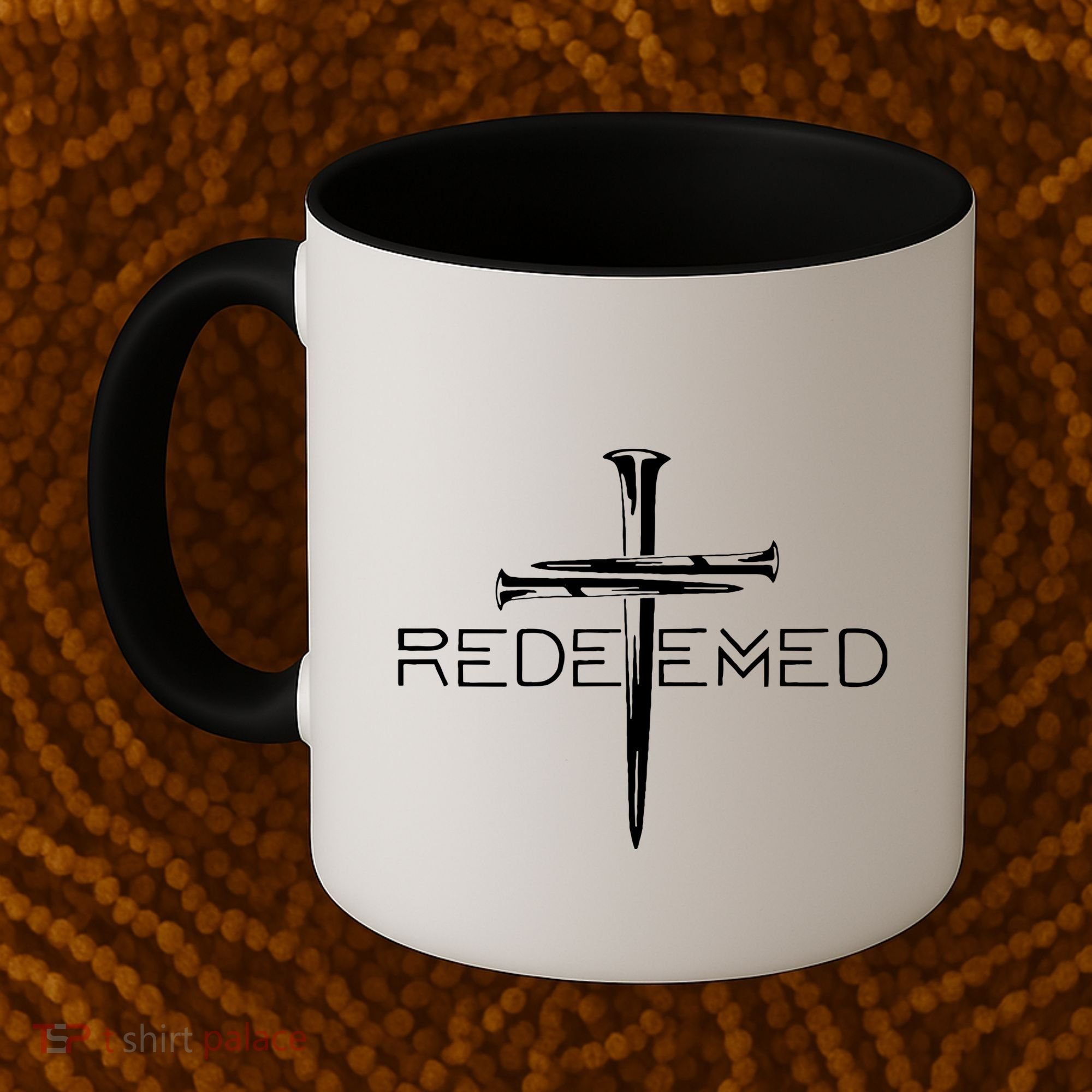 Redeemed Collection: The Ultimate Redeemer 3 Nails Cross Black On Black Coffee Mug