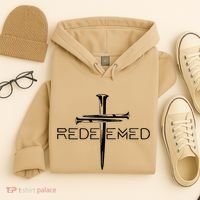 Redeemed Collection: The Ultimate Redeemer 3 Nails Cross Black On Black Hoodie thumb 4
