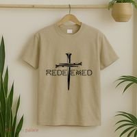 Redeemed Collection: The Ultimate Redeemer 3 Nails Cross Black On Black T-Shirt thumb 2
