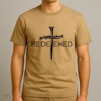 Redeemed Collection: The Ultimate Redeemer 3 Nails Cross Black On Black T-Shirt thumb 3