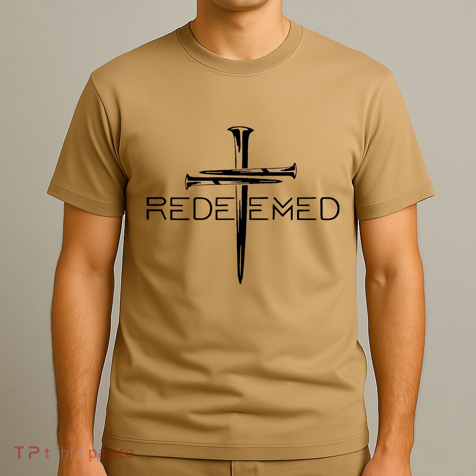Redeemed Collection: The Ultimate Redeemer 3 Nails Cross Black On Black T-Shirt