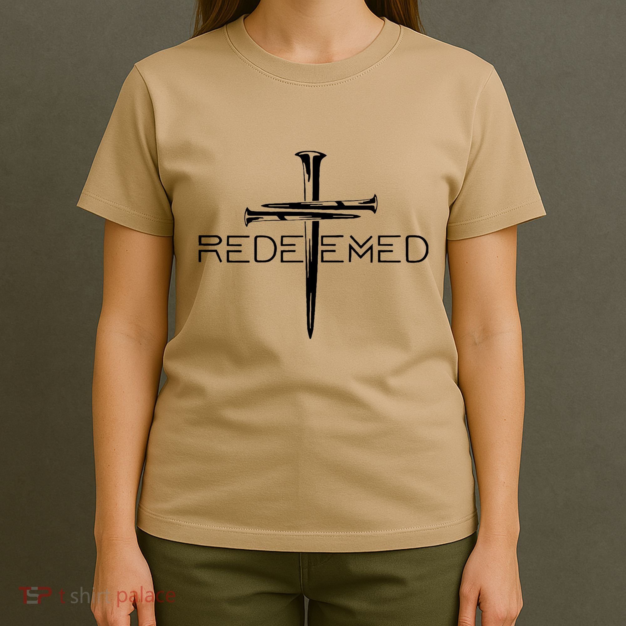 Redeemed Collection: The Ultimate Redeemer 3 Nails Cross Black On Black T-Shirt