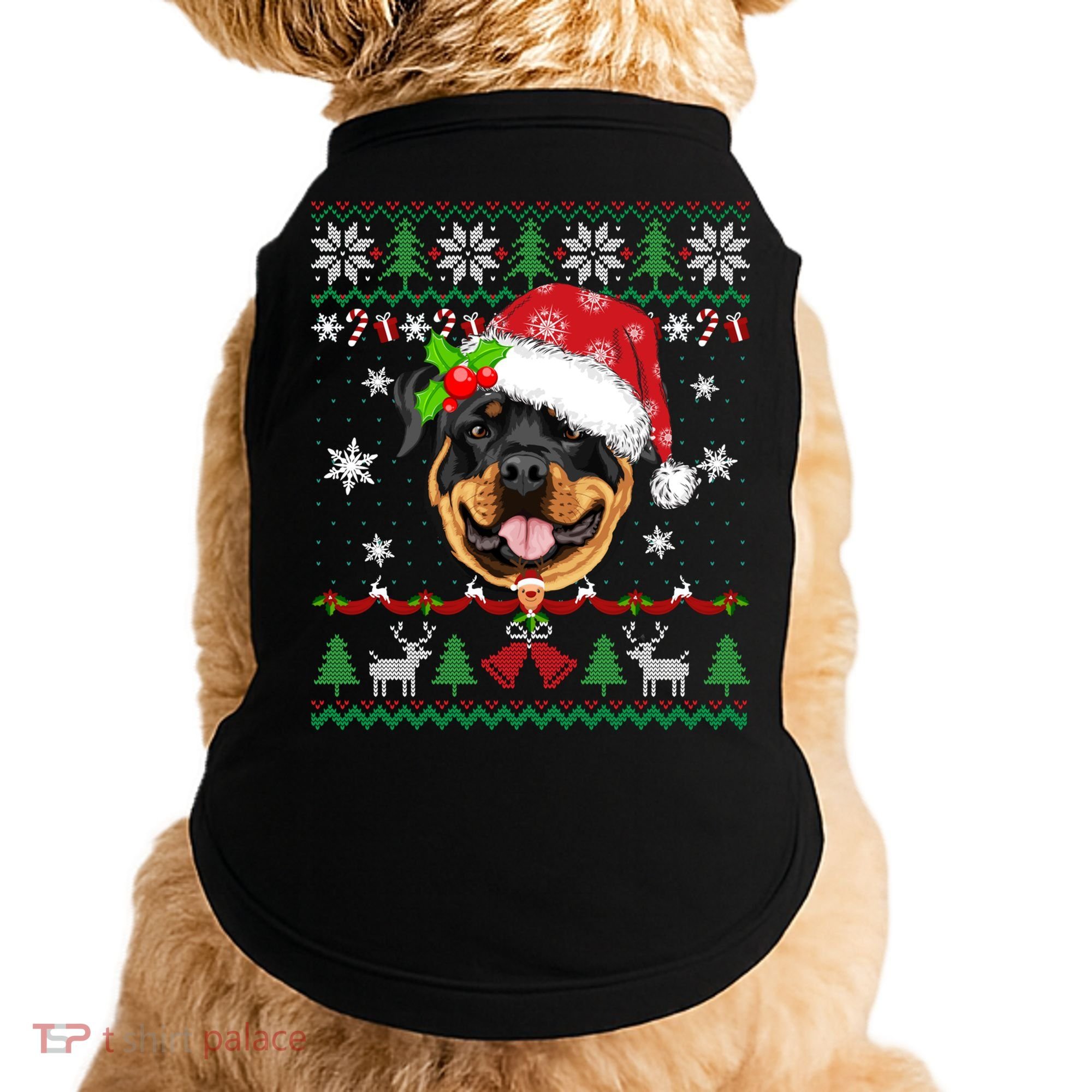 Rottweiler Christmas Ugly Sweater Rottweiler Tree Light Xmas Gift Doggie Tank
