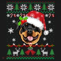 Rottweiler Christmas Ugly Sweater Rottweiler Tree Light Xmas Gift Doggie Tank thumb 4