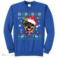 Rottweiler Christmas Ugly Sweater Rottweiler Tree Light Xmas Gift Sweatshirt thumb 0